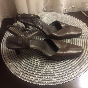 Ladies brown sling back sandals
